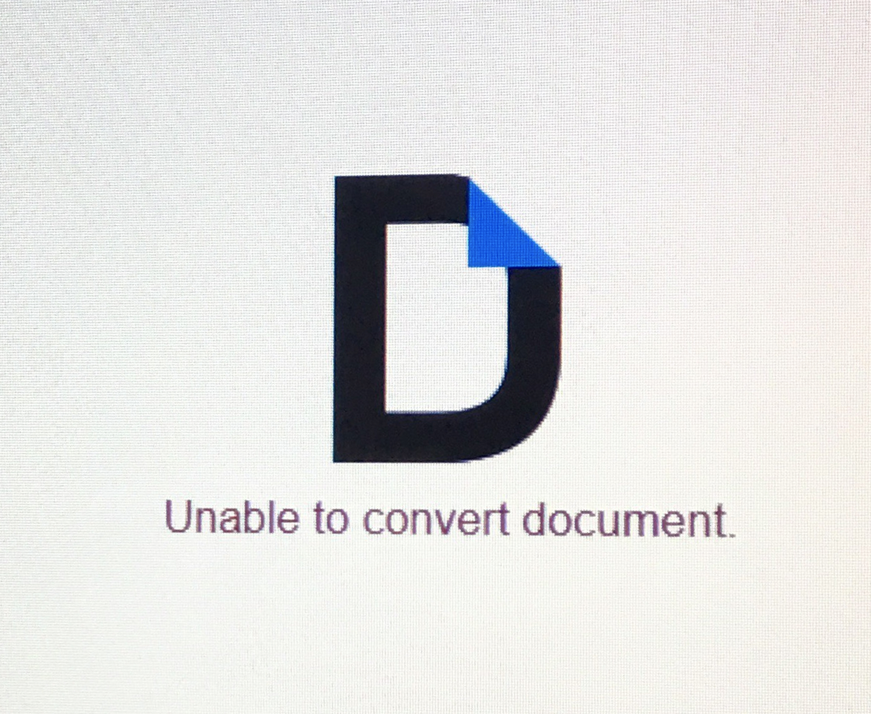 google. docs unable to convert doc